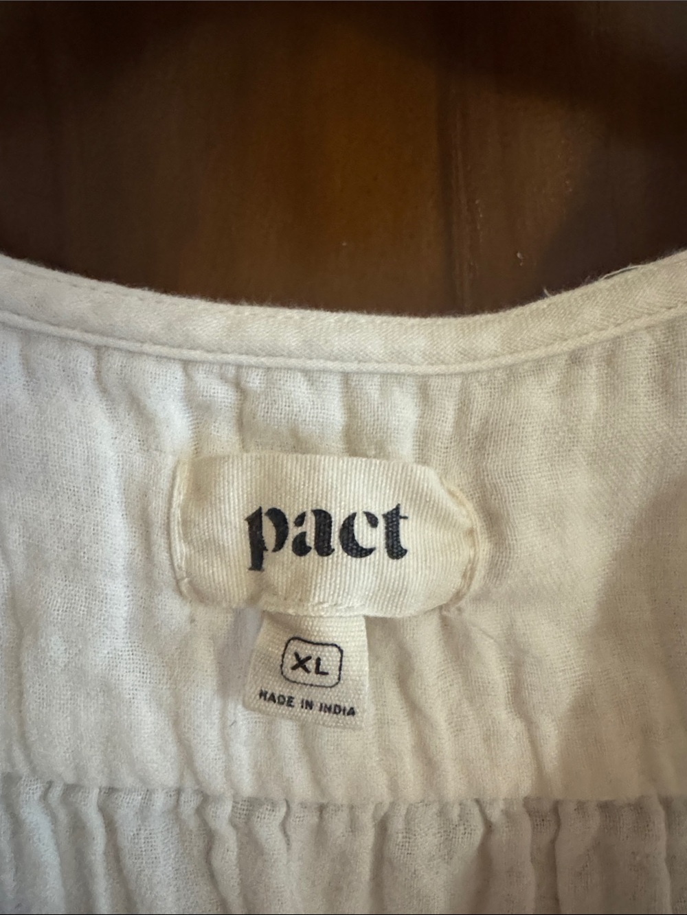 Pact White Button-Front Tiered Midi Dress - Picture 3 of 5